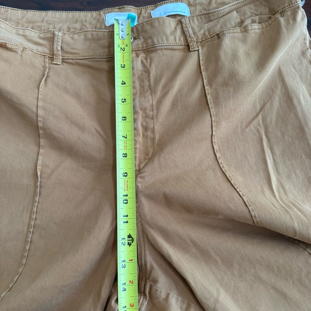 Anthropologie Mustard Wide-Leg Cropped Pants - Picture 8 of 14